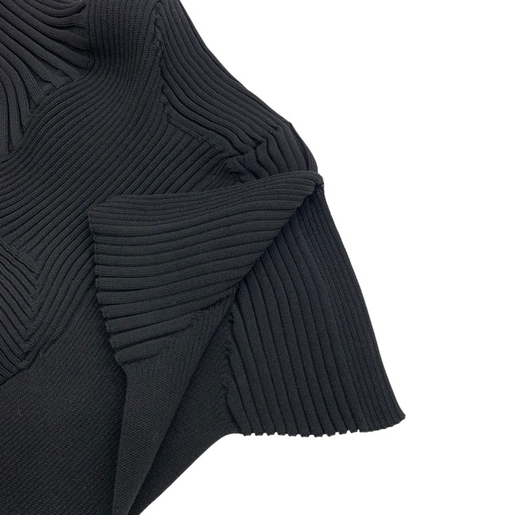 2025AW ISSEY MIYAKE イッセイミヤケ KONE KONE Skirt 変形ニットスカート ブラック 2 IM53KG260