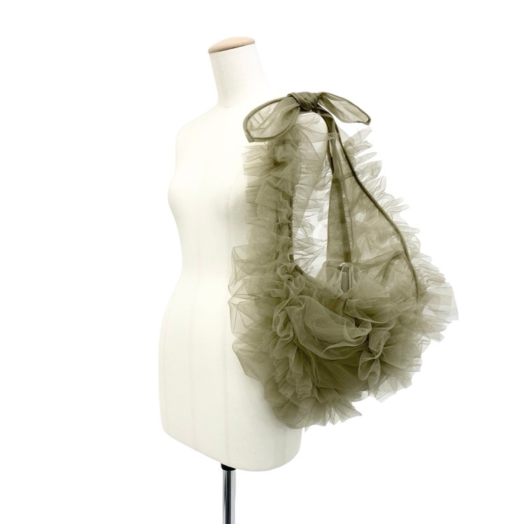 2024AW Chika Kisada チカキサダ tulle bag チュールバッグ カーキ CZ-24082