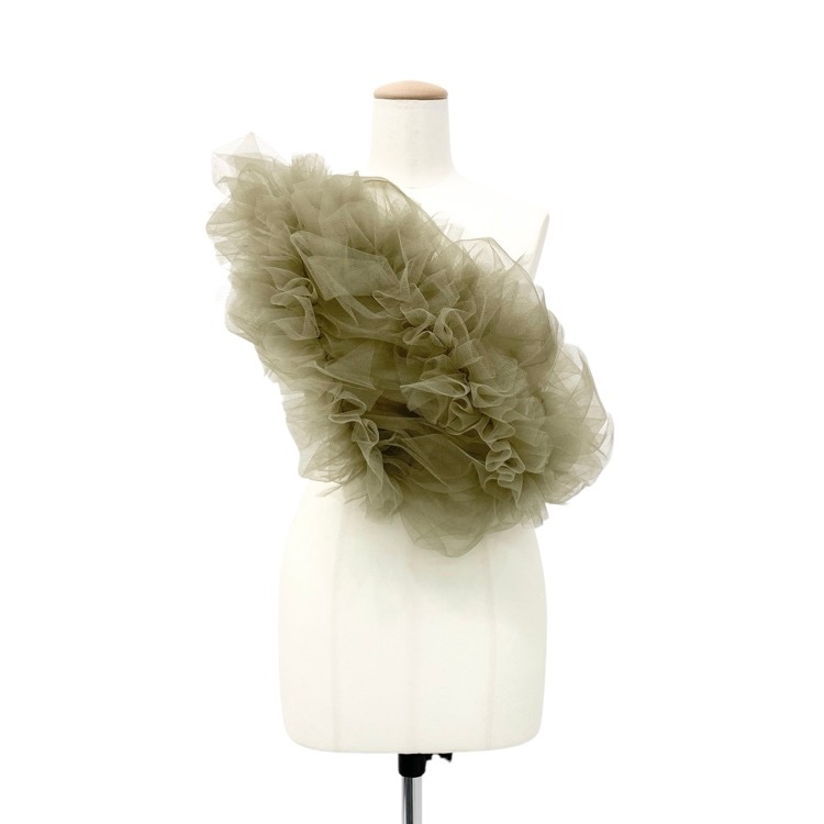 2024AW Chika Kisada チカキサダ tulle bag チュールバッグ カーキ CZ-24082