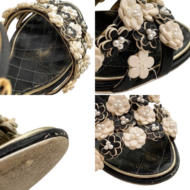 CHANEL シャネル カメリア パンプス ブラック 35C