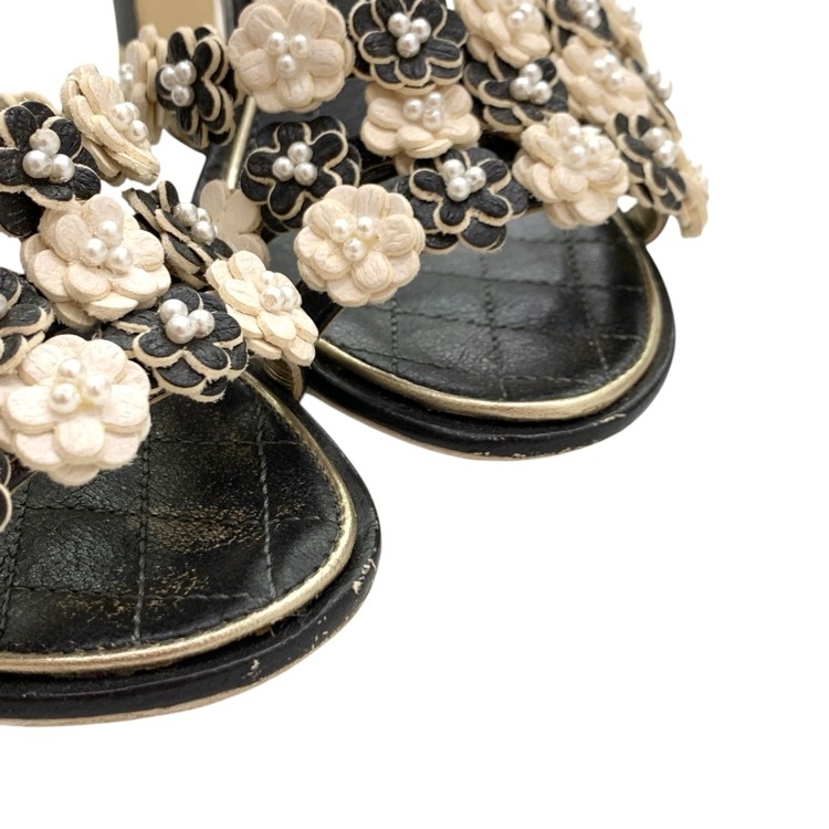 CHANEL シャネル カメリア パンプス ブラック 35C