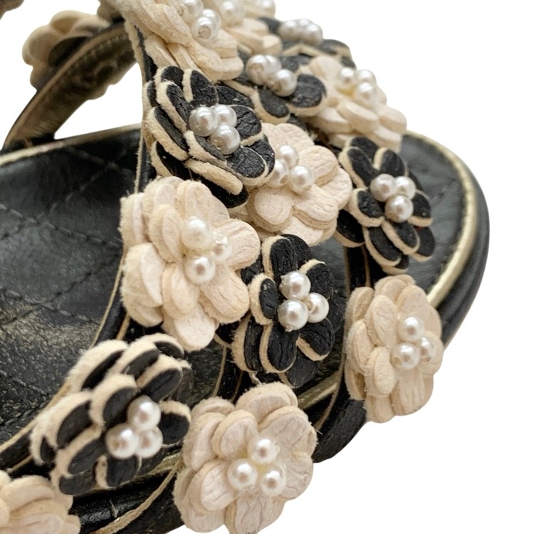 CHANEL シャネル カメリア パンプス ブラック 35C