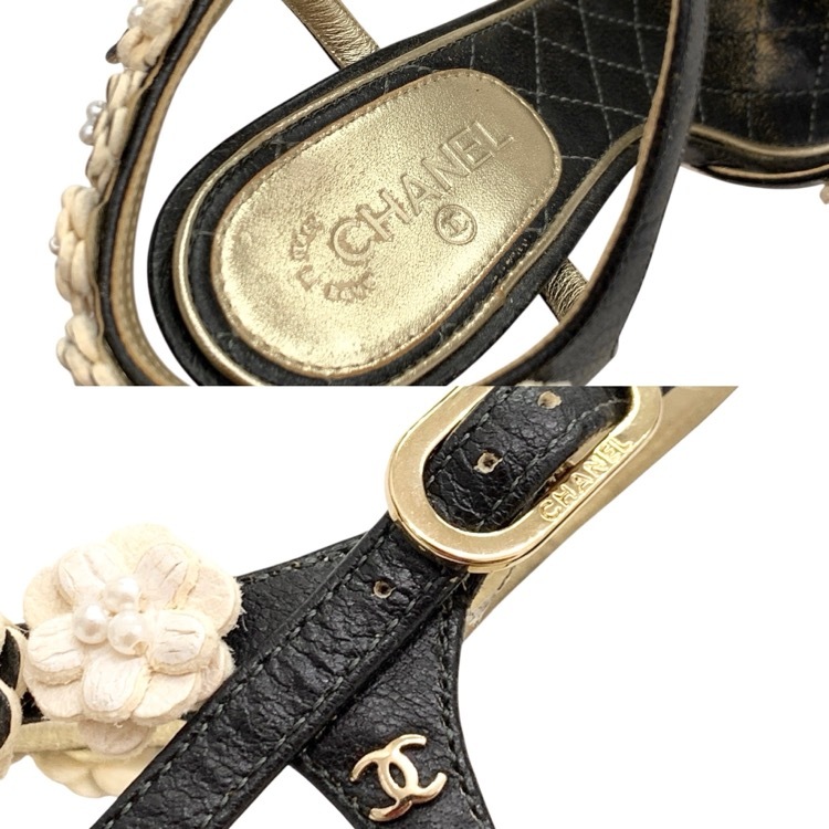 CHANEL シャネル カメリア パンプス ブラック 35C