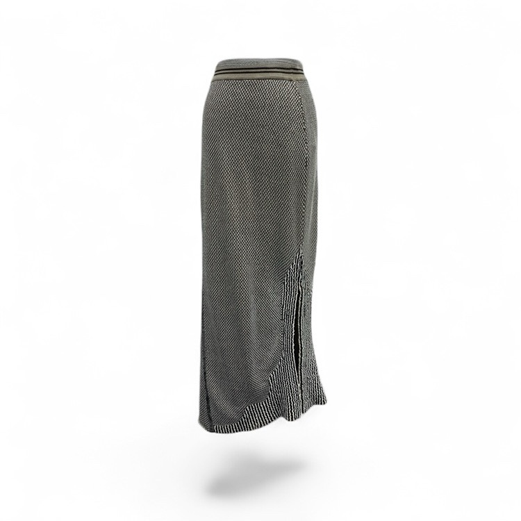 Mame Kurogouchi マメクロゴウチ Spots Pattern Knitted Skirt 豆絞りニットスカート ブラック 2 MM24SS-KN059