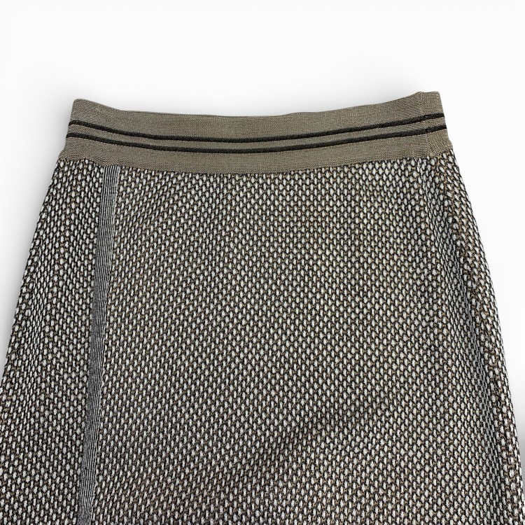 Mame Kurogouchi マメクロゴウチ Spots Pattern Knitted Skirt 豆絞りニットスカート ブラック 2 MM24SS-KN059