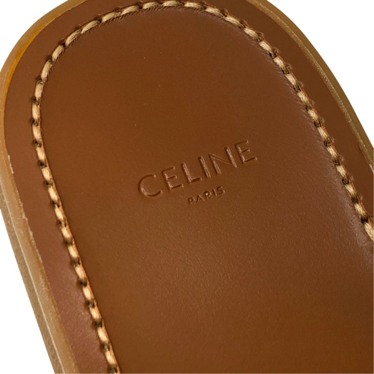 CELINE セリーヌ トリオンフレザーサンダル タン 37 367365348C.04LU
