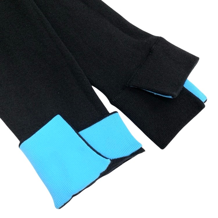 ENFOLD エンフォルド SLIT-RIB PULLOVER スリットリブプルオーバーニット バイカラー ブラック 38 300GA270-1810