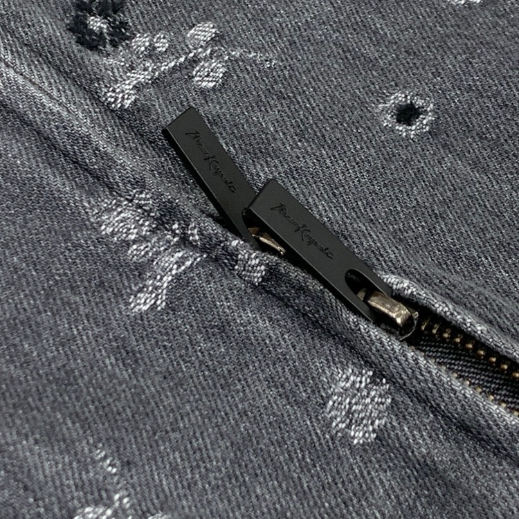 Mame Kurogouchi マメクロゴウチ Floral Jacquard Denim Jacket カットジャガード デニムジャケット グレー 2 MM26SS-JK079