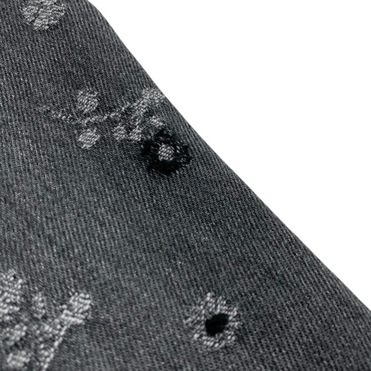 Mame Kurogouchi マメクロゴウチ Floral Jacquard Denim Jacket カットジャガード デニムジャケット グレー 2 MM26SS-JK079