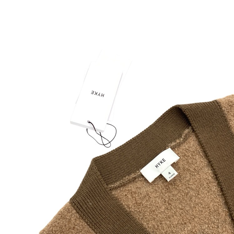 HYKE ハイク ALPACA SWEATER CARDIGAN アルパカ カーディガン キャメル 4 11326