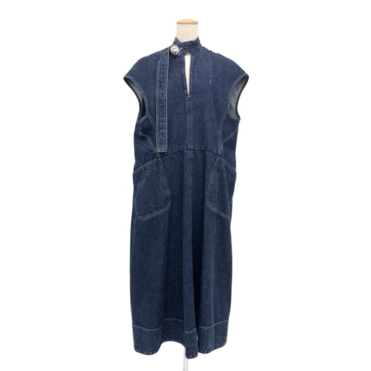 HARUNOBUMURATA ハルノブムラタ LAURA / Round Shape Sleeveless Denim Dress デニム ワンピース ブルー 34 HM26S487-DUC01
