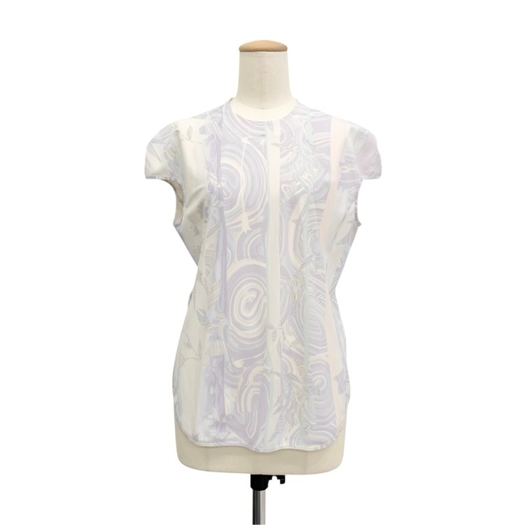Mame Kurogouchi マメクロゴウチ Marble Print Jersey Short Sleeve Top パープル 2 MM26SS-JS059