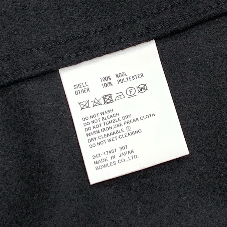 HYKE ハイク WOOL SHIRT JACKET ウールシャツジャケット ブラック 1 242-17457