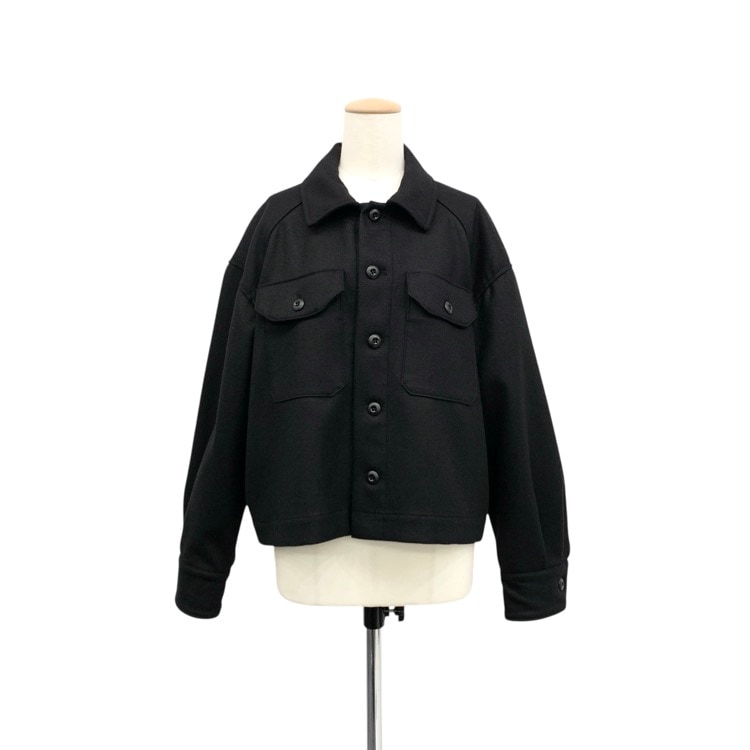 HYKE ハイク WOOL SHIRT JACKET ウールシャツジャケット ブラック 1 242-17457