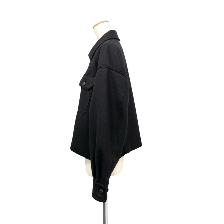 HYKE ハイク WOOL SHIRT JACKET ウールシャツジャケット ブラック 1 242-17457