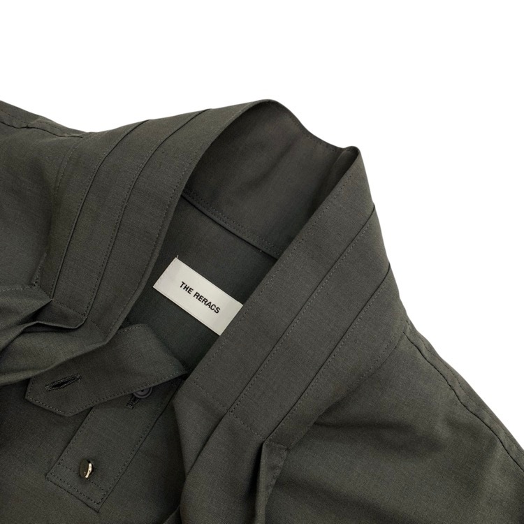2024AW THE RERACS ザ リラクス スカーフカラープルオーバードレス ワンピース グレー 36 24FW-REOP-145L