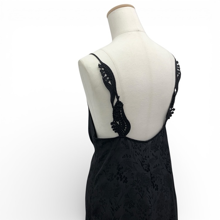 Mame Kurogouchi マメクロゴウチ Floral Jacquard Camisole Dress 野草柄ジャガードキャミソールワンピース ブラック 1 MM24FW-DR041