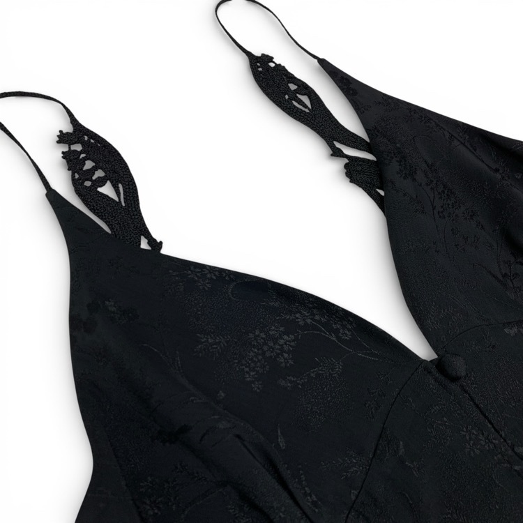 Mame Kurogouchi マメクロゴウチ Floral Jacquard Camisole Dress 野草柄ジャガードキャミソールワンピース ブラック 1 MM24FW-DR041