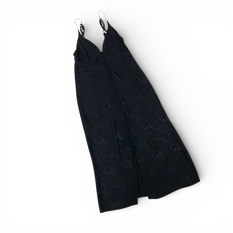 Mame Kurogouchi マメクロゴウチ Floral Jacquard Camisole Dress 野草柄ジャガードキャミソールワンピース ブラック 1 MM24FW-DR041