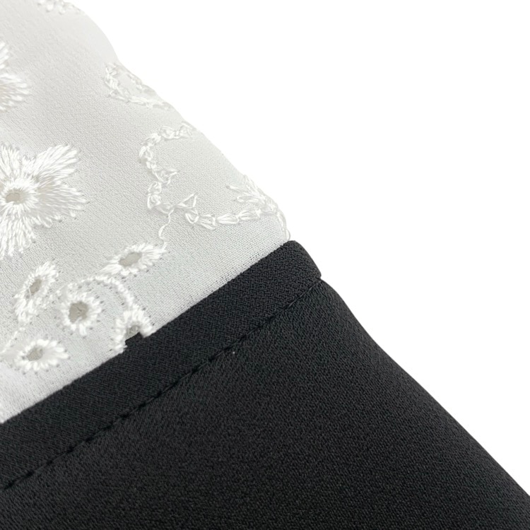 2025AW Mame Kurogouchi マメクロゴウチ Triacetate Georgette Floral Embroidery Sleeve Classic Dress 花柄刺繍スリーブスリットワンピース ブラック 1 MM25FW-DR105