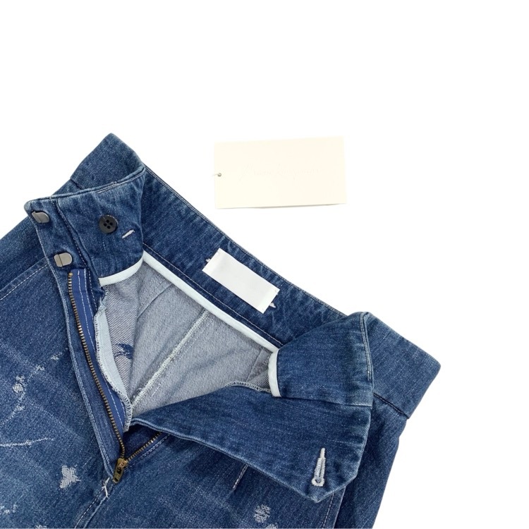 Mame Kurogouchi マメクロゴウチ Nature Pattern Jacquard Denim Skirt ブルー 2 MM25SS-SK059