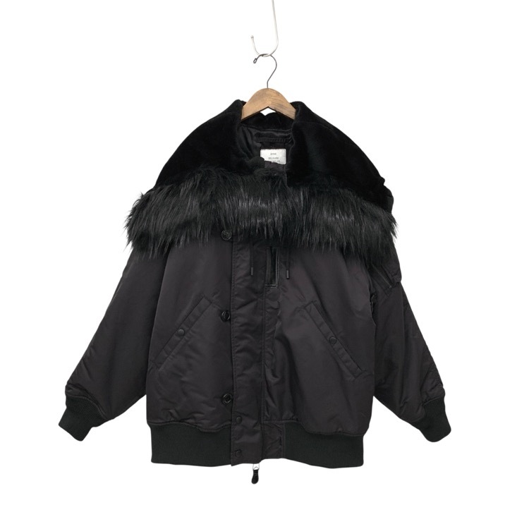 HYKE ハイク TYPE N-2 JACKET ビッグシルエットブルゾン ボンバージャケット ブラック 4 17414