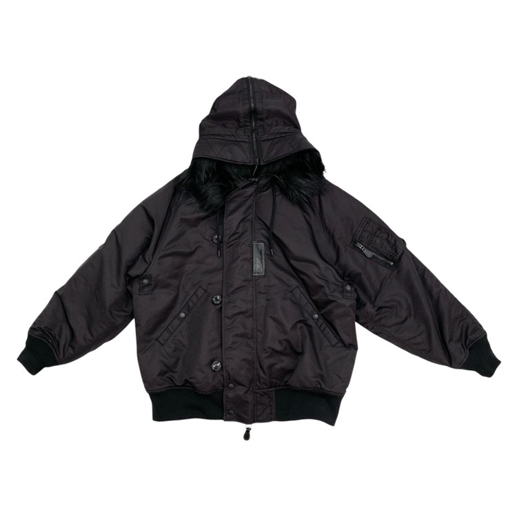 HYKE ハイク TYPE N-2 JACKET ビッグシルエットブルゾン ボンバージャケット ブラック 4 17414