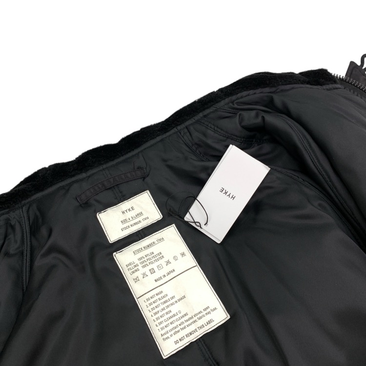 HYKE ハイク TYPE N-2 JACKET ビッグシルエットブルゾン ボンバージャケット ブラック 4 17414
