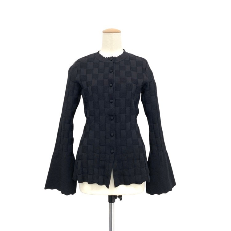 Mame Kurogouchi マメクロゴウチ Links Stitch Knitted Cardigan リンクスステッチニットカーディガン ブラック 1 MM25FW-KN030
