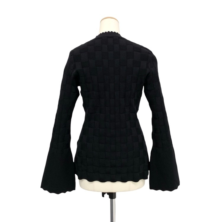Mame Kurogouchi マメクロゴウチ Links Stitch Knitted Cardigan リンクスステッチニットカーディガン ブラック 1 MM25FW-KN030