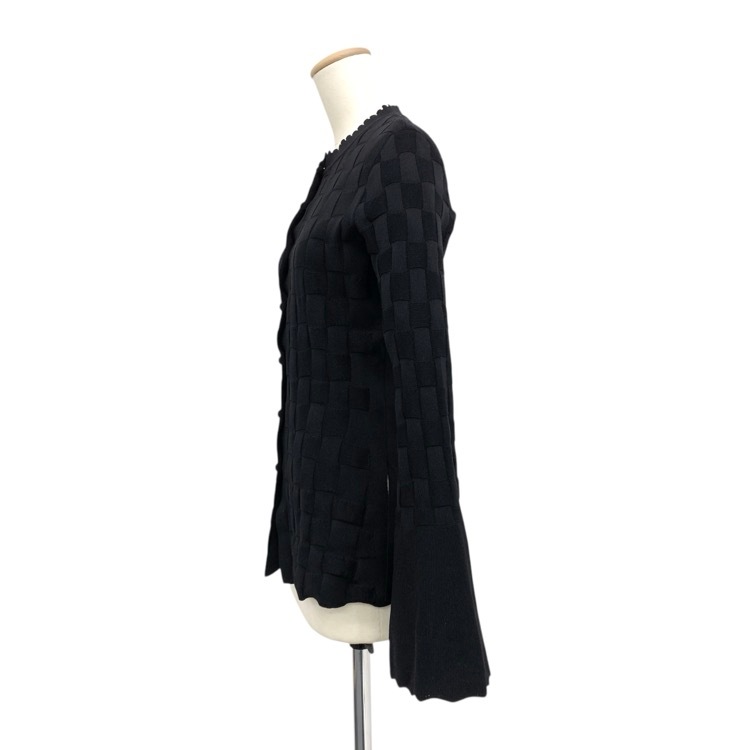Mame Kurogouchi マメクロゴウチ Links Stitch Knitted Cardigan リンクスステッチニットカーディガン ブラック 1 MM25FW-KN030