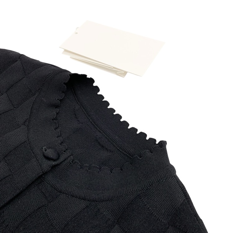 Mame Kurogouchi マメクロゴウチ Links Stitch Knitted Cardigan リンクスステッチニットカーディガン ブラック 1 MM25FW-KN030
