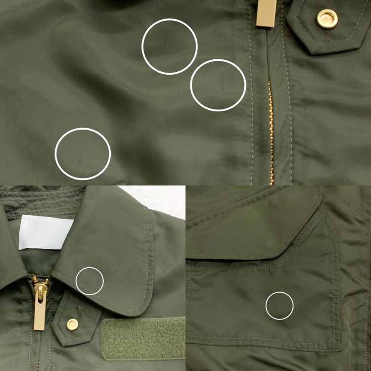 2026SS Mame Kurogouchi マメクロゴウチ Nylon Twill 3D Embroidery Flight Jacket チューリップ刺繍フライトジャケット カーキ 2 MM26SS-JK054