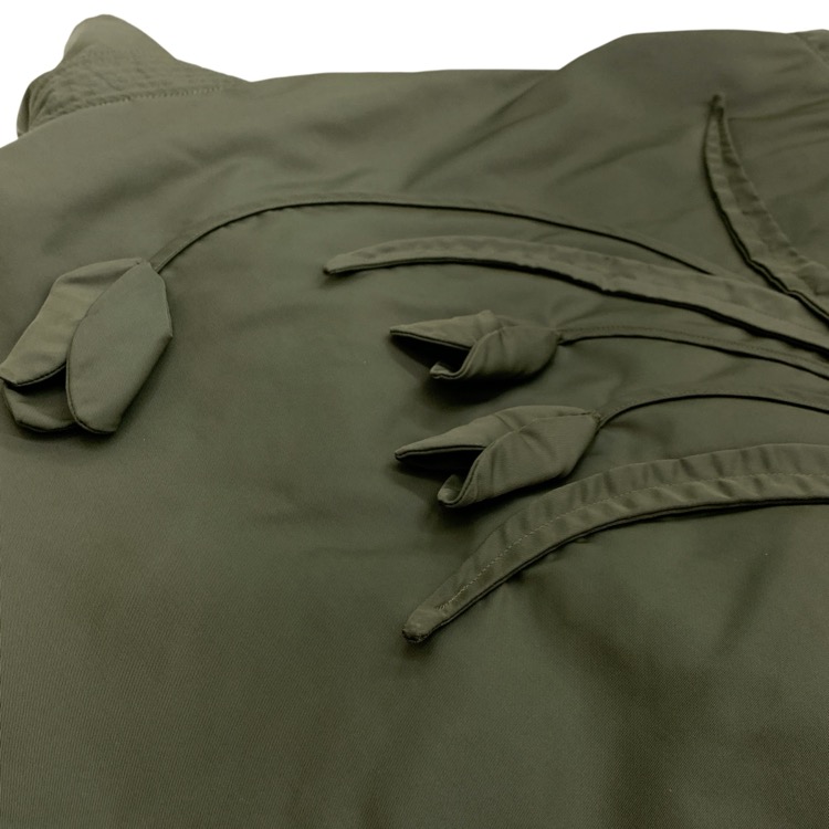 2026SS Mame Kurogouchi マメクロゴウチ Nylon Twill 3D Embroidery Flight Jacket チューリップ刺繍フライトジャケット カーキ 2 MM26SS-JK054
