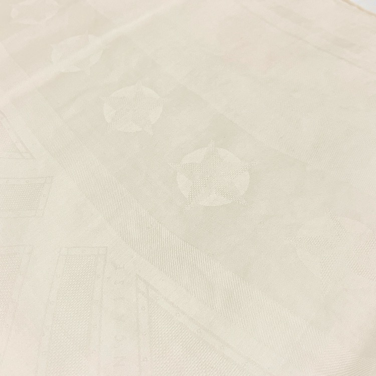 HERMES エルメス カシミヤ シルク ストール 108cm SELLIER セリエ エクリュ