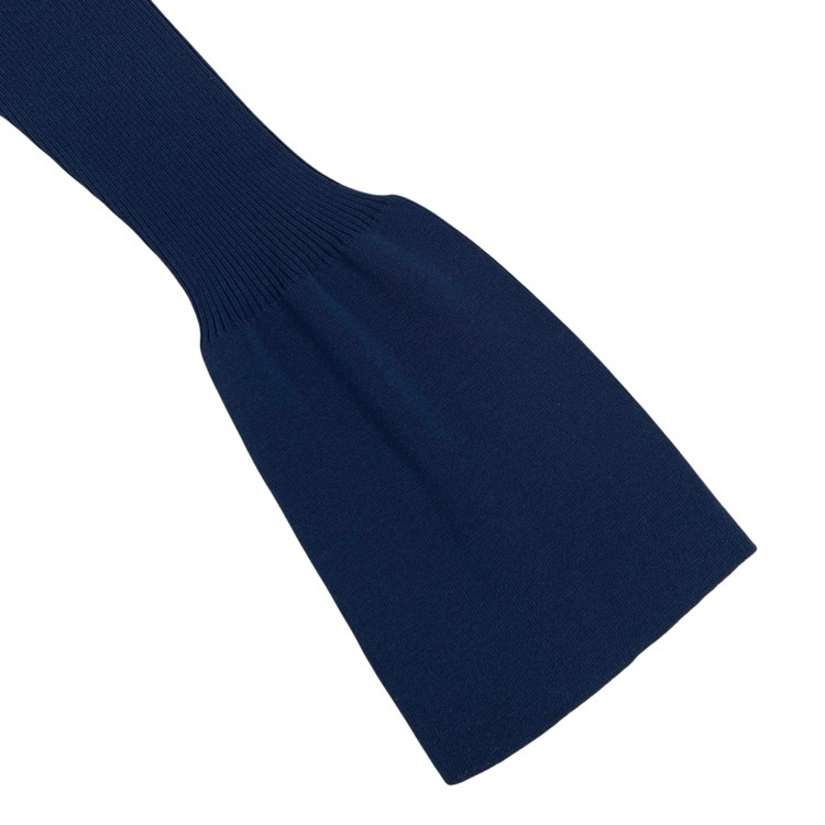 Mame Kurogouchi マメクロゴウチ “Kintsugi” High Neck Knitted Top 金継ぎ 限定カラー ネイビー 2 MM24FW-KN515