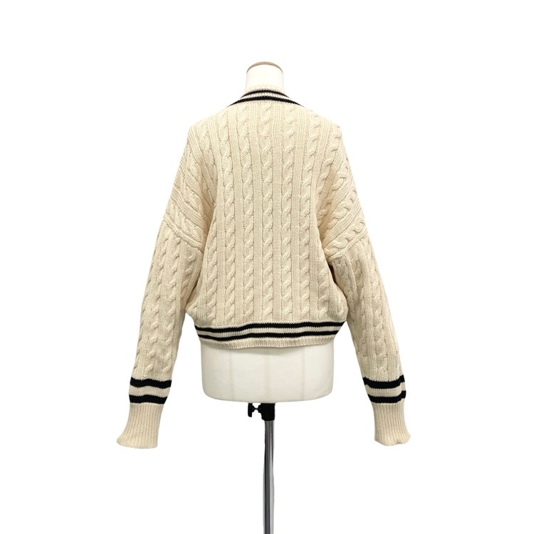 HYKE ハイク TILDEN SWEATER BOLERO チルデンセーターボレロ ケーブルカーディガン アイボリー 1 11196