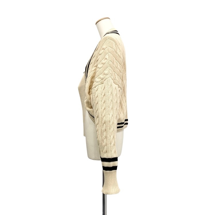 HYKE ハイク TILDEN SWEATER BOLERO チルデンセーターボレロ ケーブルカーディガン アイボリー 1 11196