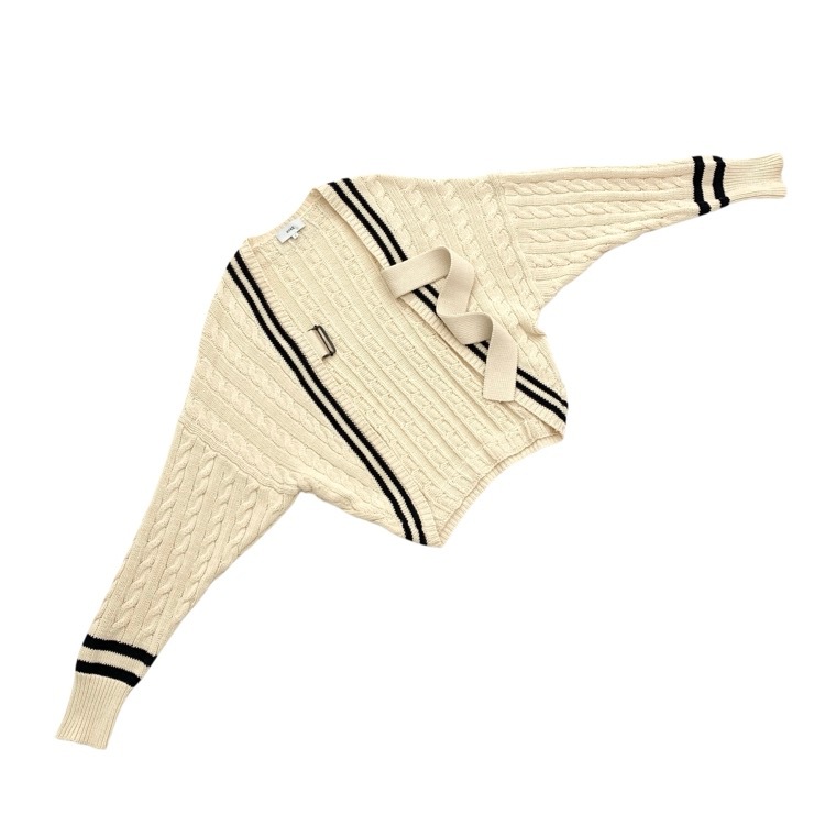 HYKE ハイク TILDEN SWEATER BOLERO チルデンセーターボレロ ケーブルカーディガン アイボリー 1 11196