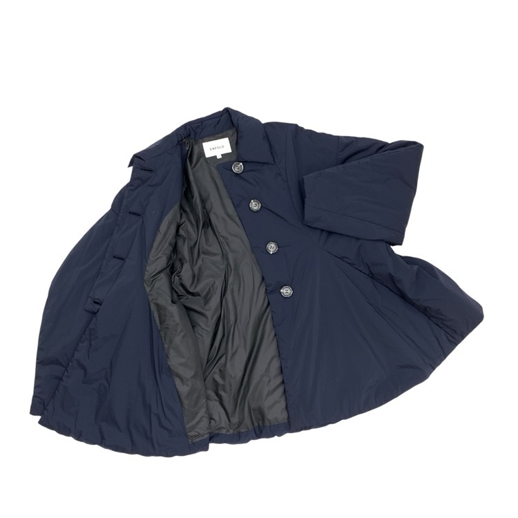 2024SS ENFOLD エンフォルド PANEL PADDED COAT パデットフレア コート ネイビー 38 300HS230-0010
