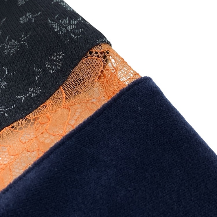 Mame Kurogouchi マメクロゴウチ Cupro Triacetate Floral Jacquard Skirt 小花柄ジャカードスカート ネイビー 1 MM25FW-SK024