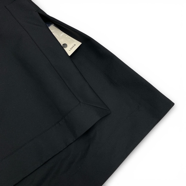 未使用品 LOHEN ローヘン ハイカウントダブルクロス ノーカラーブラウス ブラック F LH24SS-BL001
