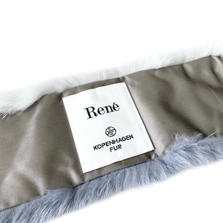 Rene ルネ ミンク マフラー コペンハーゲンファー ティペット ブルー×グレー