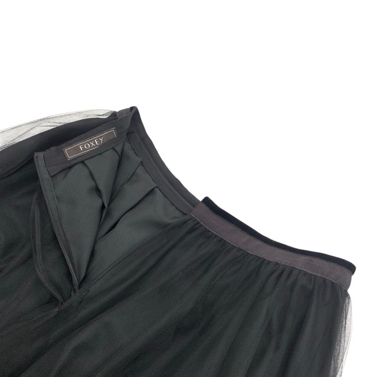 FOXEY フォクシー チュール スカート アネット ブラック 38 41823-ASOO