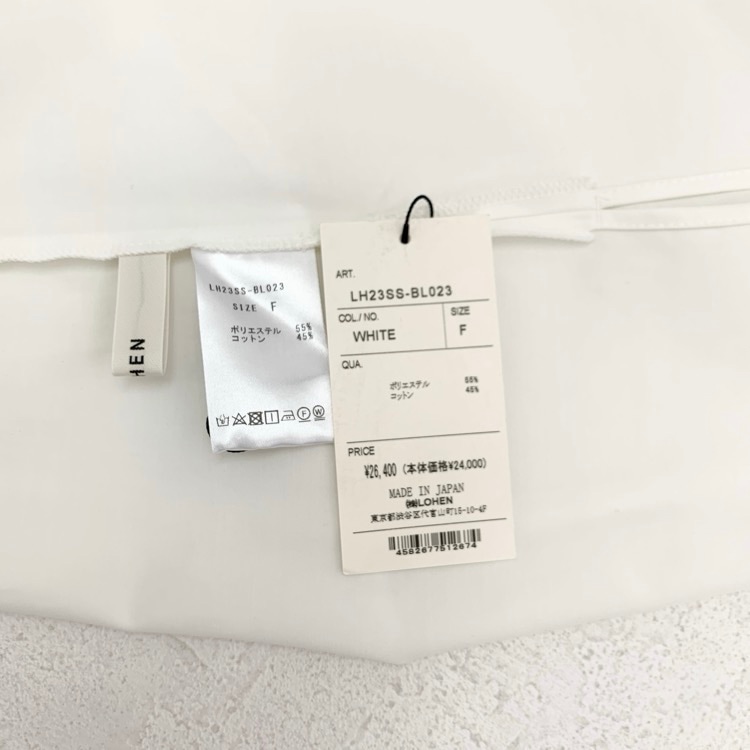 未使用品 LOHEN ローヘン ケープブラウス ホワイト F LH23SS-BL023