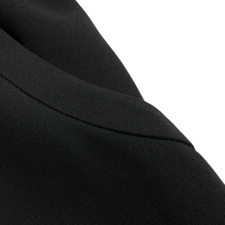 Mame Kurogouchi マメクロゴウチ Back Satin Crepe Georgette Embroidered Collar Flared Dress バックサテンジョーゼットコード刺繍カラーワンピース ブラック 2 MM24SS-DR083