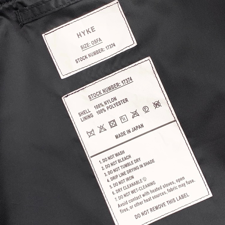 2023SS HYKE ハイク TYPE L-2A CROPPED TOP クロップドブルゾン ベスト ブラック OSFA 231-17374