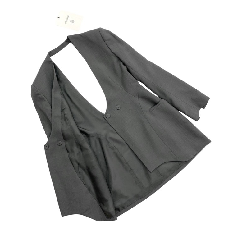 2024AW FETICO フェティコ THETOKYO別注 OPEN BACK TAILORED JACKET オープンバック テーラードジャケット グレージュ 2 FTC242-0220