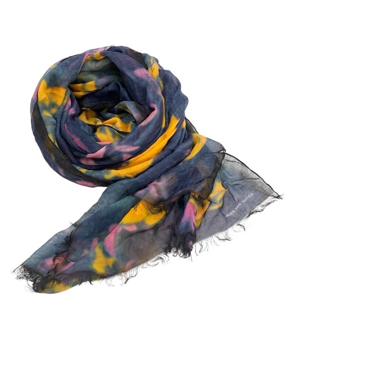 DRIES VAN NOTEN ドリスヴァンノッテン フラワー柄 大判ストール シルクモダール マルチカラー