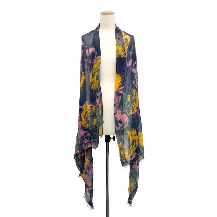 DRIES VAN NOTEN ドリスヴァンノッテン フラワー柄 大判ストール シルクモダール マルチカラー